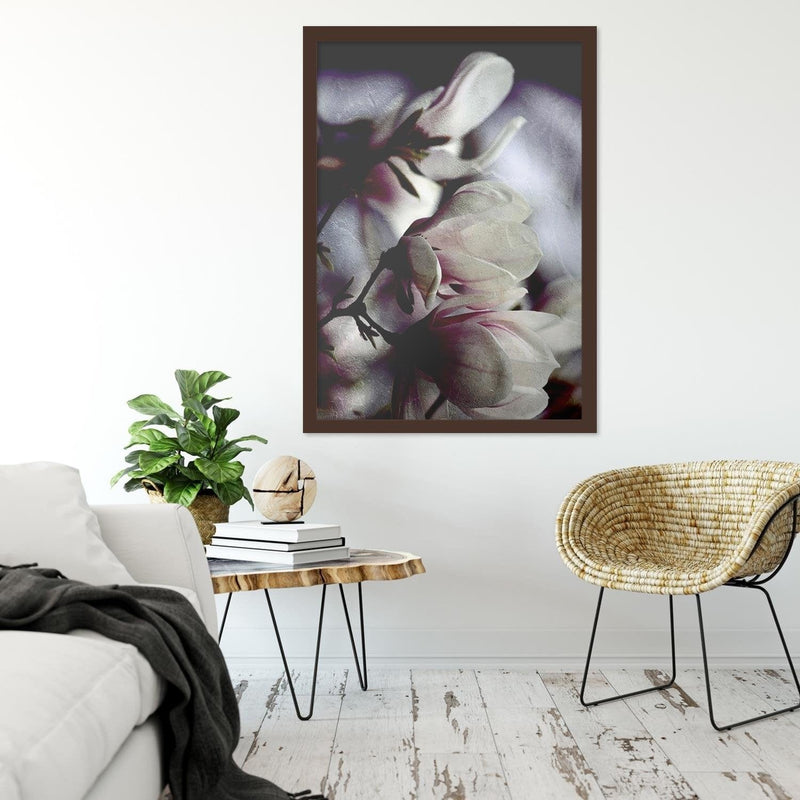 Glezna brūnā rāmī - Magnolia Buds  Home Trends DECO