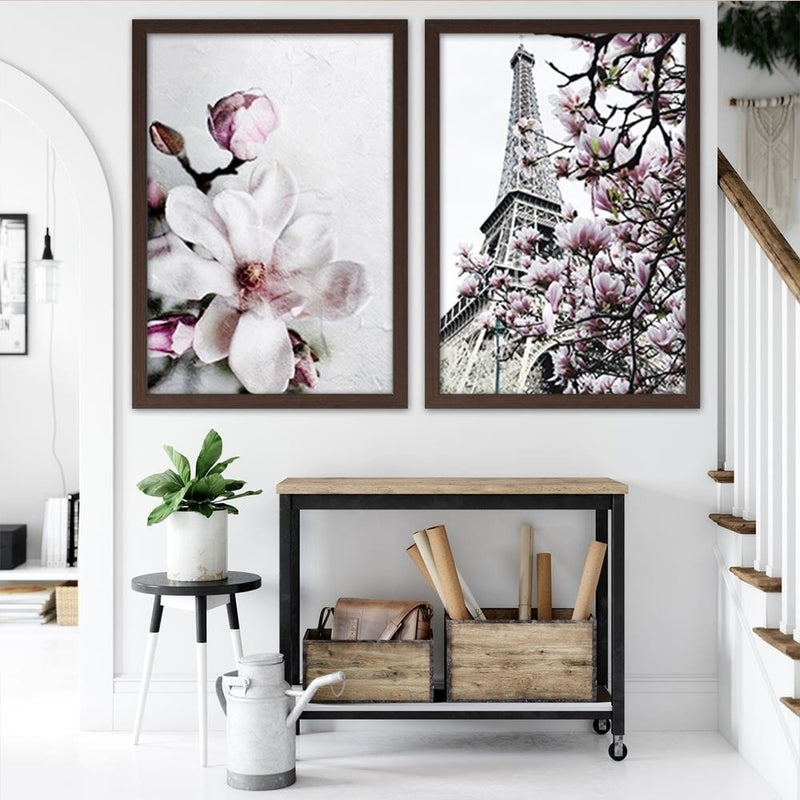 Glezna brūnā rāmī - Magnolia Flower  Home Trends DECO