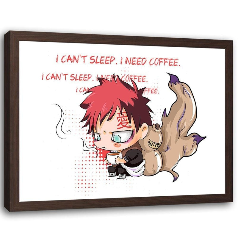 Glezna brūnā rāmī - Manga I Need Coffee  Home Trends DECO