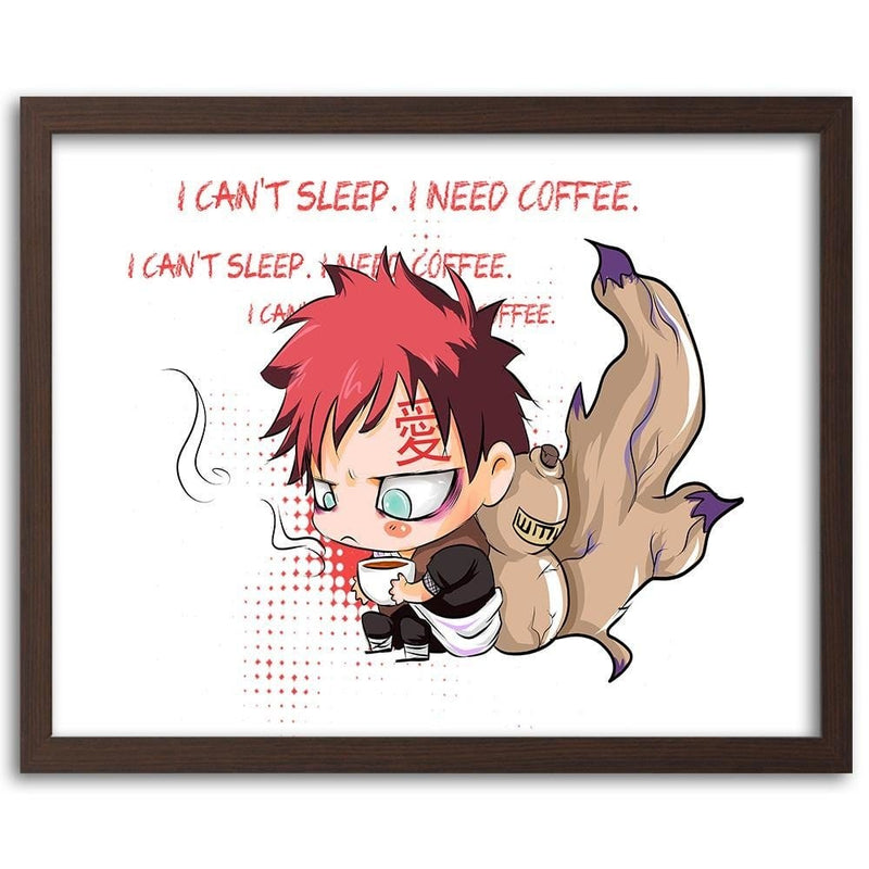 Glezna brūnā rāmī - Manga I Need Coffee  Home Trends DECO