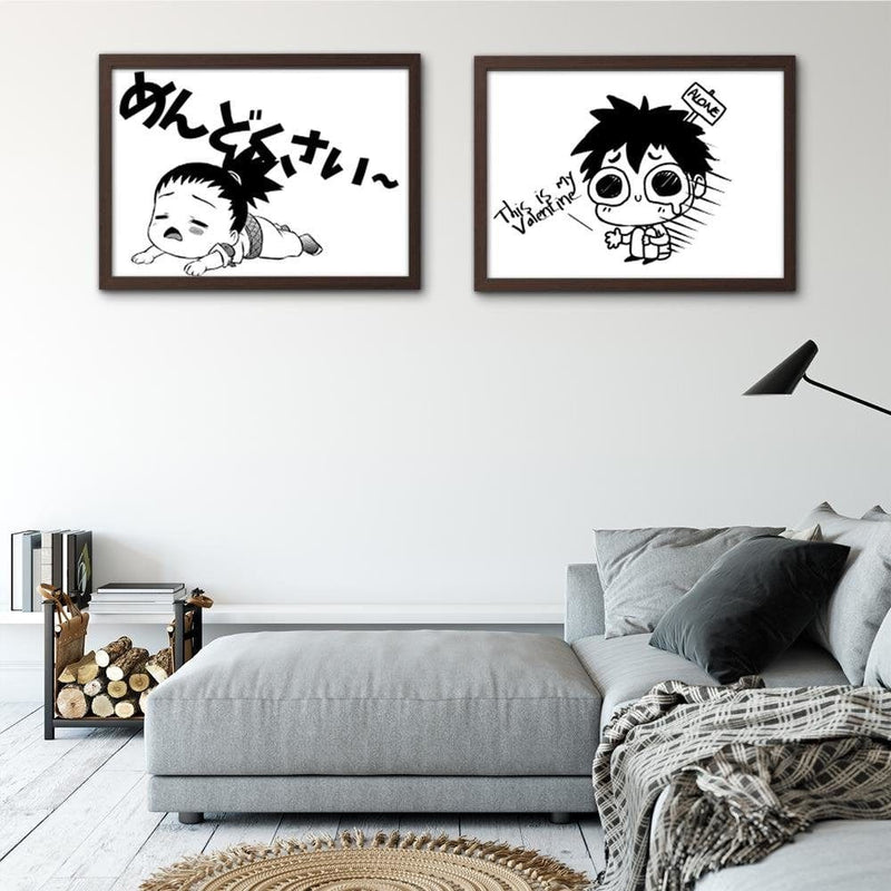 Glezna brūnā rāmī - Manga Little Boy  Home Trends DECO