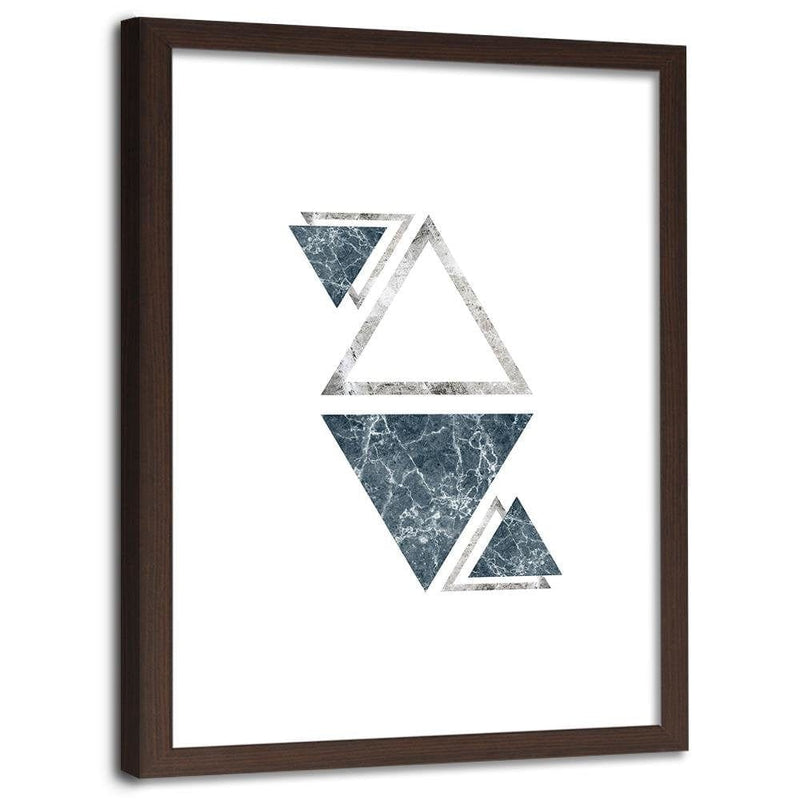 Glezna brūnā rāmī - Marble Triangles - Abstraction  Home Trends DECO