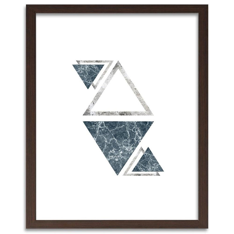 Glezna brūnā rāmī - Marble Triangles - Abstraction  Home Trends DECO