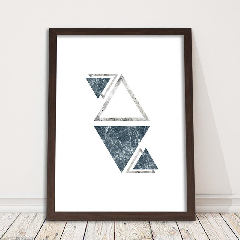 Glezna brūnā rāmī - Marble Triangles - Abstraction  Home Trends DECO