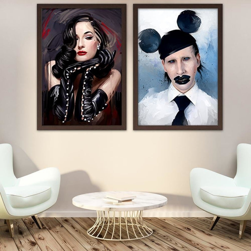 Glezna brūnā rāmī - Marilyn Manson Mouse  Home Trends DECO