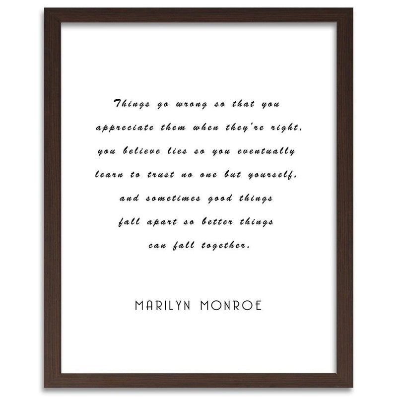 Glezna brūnā rāmī - Marilyn Quote  Home Trends DECO