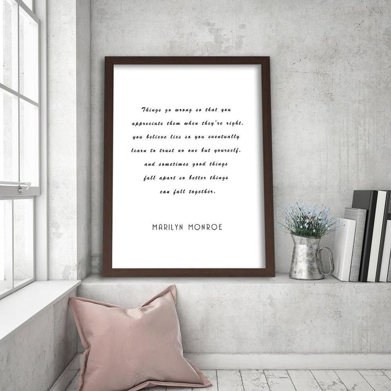 Glezna brūnā rāmī - Marilyn Quote  Home Trends DECO