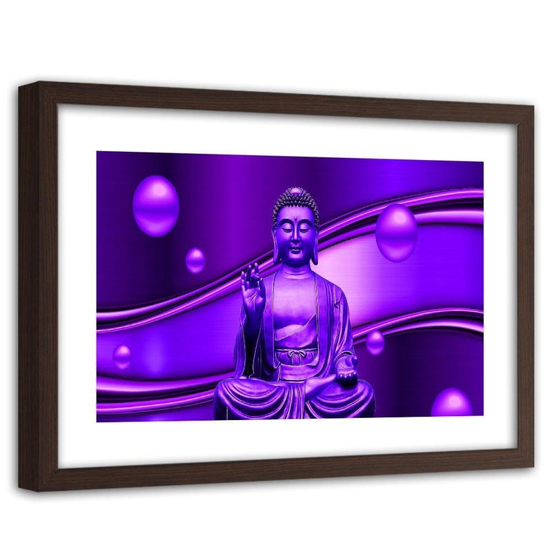 Glezna brūnā rāmī - Meditator Buddha On An Abstract Background  Home Trends DECO