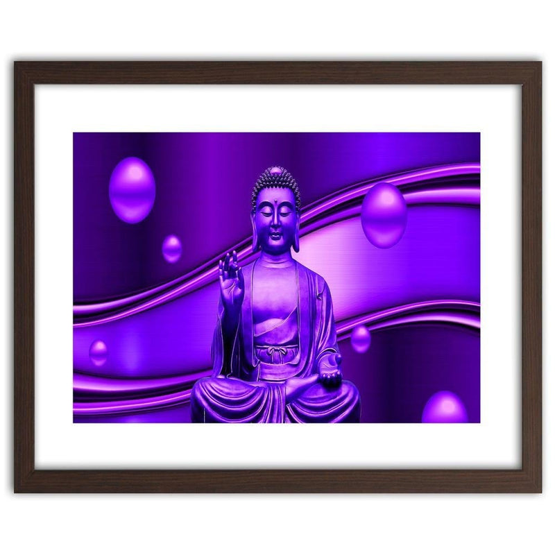 Glezna brūnā rāmī - Meditator Buddha On An Abstract Background  Home Trends DECO