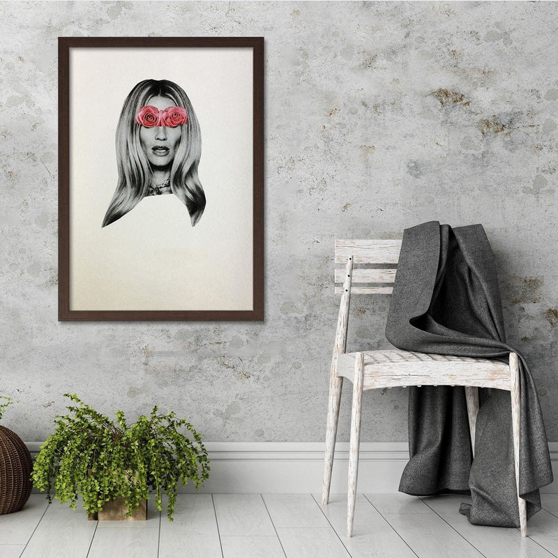 Glezna brūnā rāmī - Model Face Portrait  Home Trends DECO