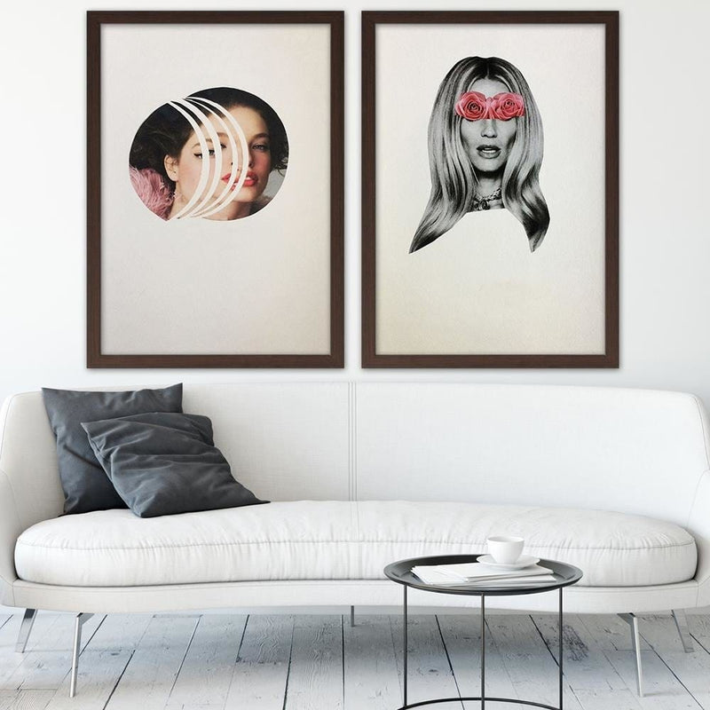 Glezna brūnā rāmī - Model Face Portrait  Home Trends DECO