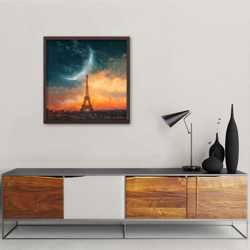 Glezna brūnā rāmī - Moon Over Paris  Home Trends DECO