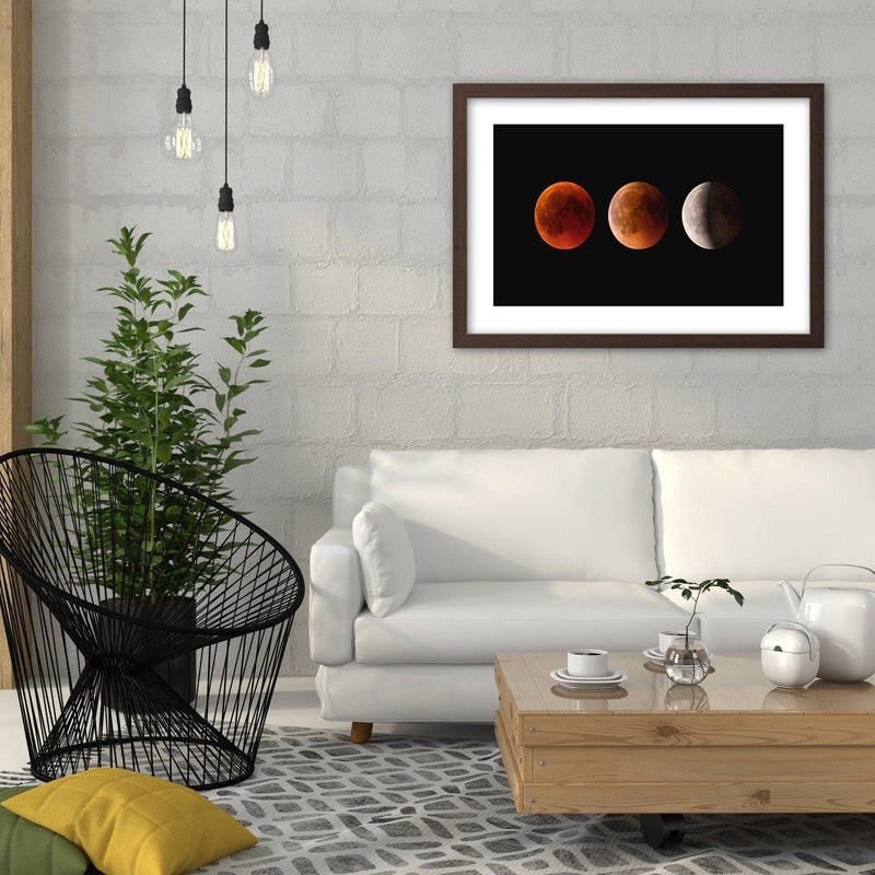 Glezna brūnā rāmī - Moon Phase  Home Trends DECO