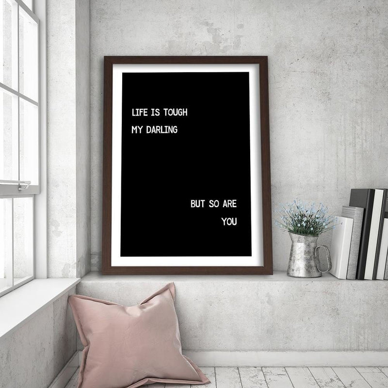 Glezna brūnā rāmī - Morifational Slogan  Home Trends DECO