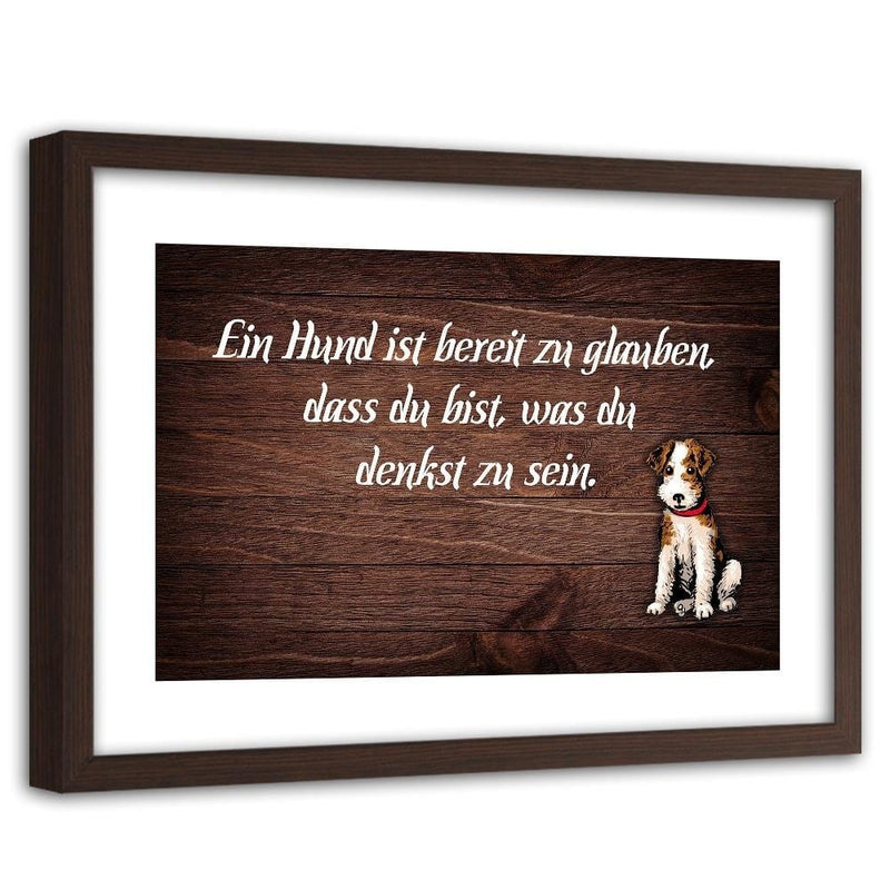 Glezna brūnā rāmī - Motto Dog  Home Trends DECO