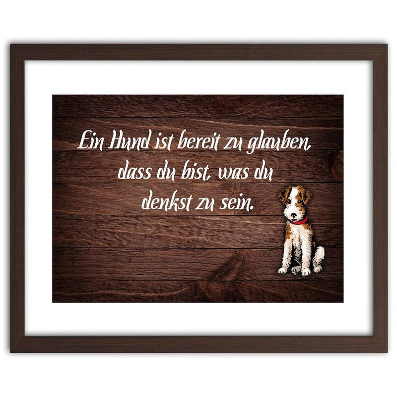 Glezna brūnā rāmī - Motto Dog  Home Trends DECO