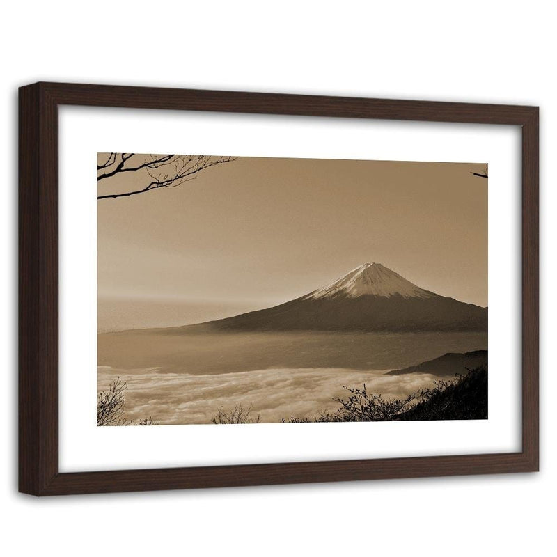 Glezna brūnā rāmī - Mount Fuji 1  Home Trends DECO