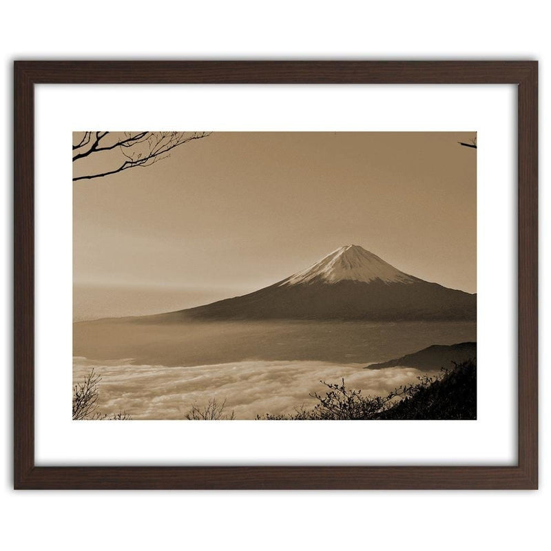 Glezna brūnā rāmī - Mount Fuji 1  Home Trends DECO