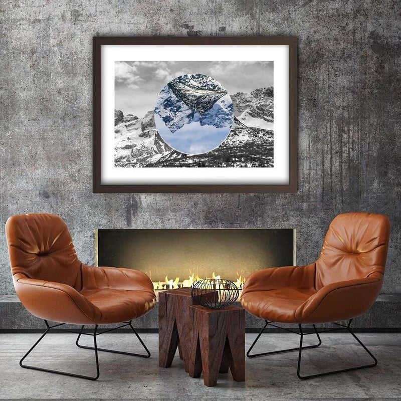 Glezna brūnā rāmī - Mountain Landscape Inverted 3  Home Trends DECO