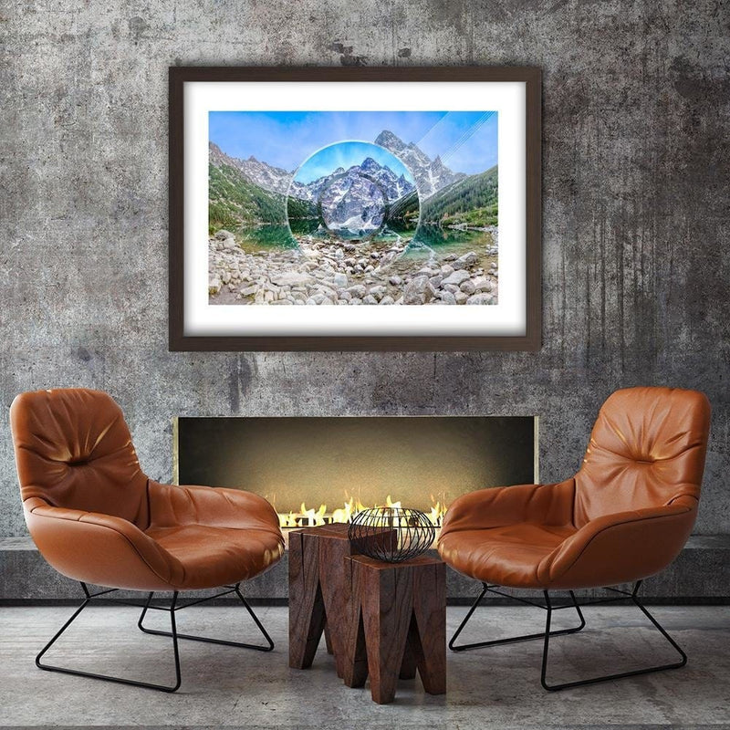 Glezna brūnā rāmī - Mountains And Stones 1  Home Trends DECO