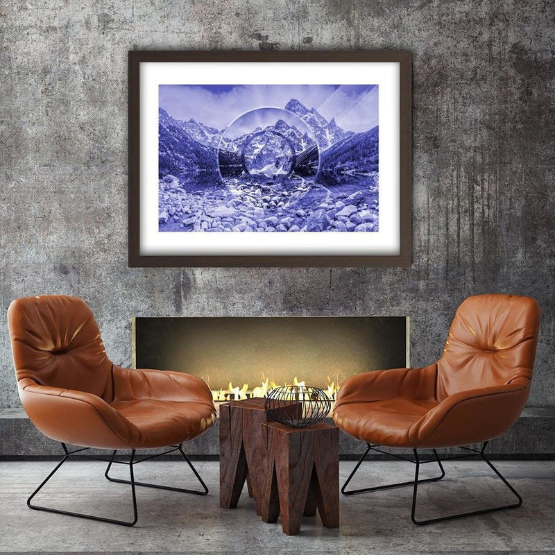 Glezna brūnā rāmī - Mountains And Stones 2  Home Trends DECO