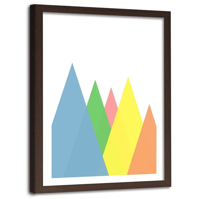 Glezna brūnā rāmī - Mountains As Abstract Triangles  Home Trends DECO