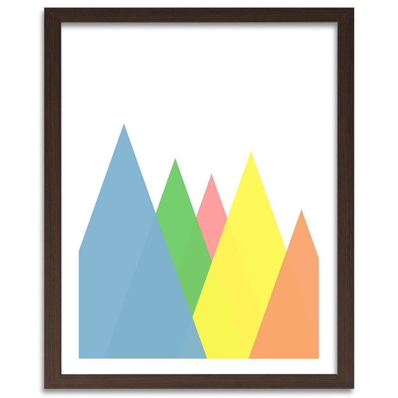 Glezna brūnā rāmī - Mountains As Abstract Triangles  Home Trends DECO