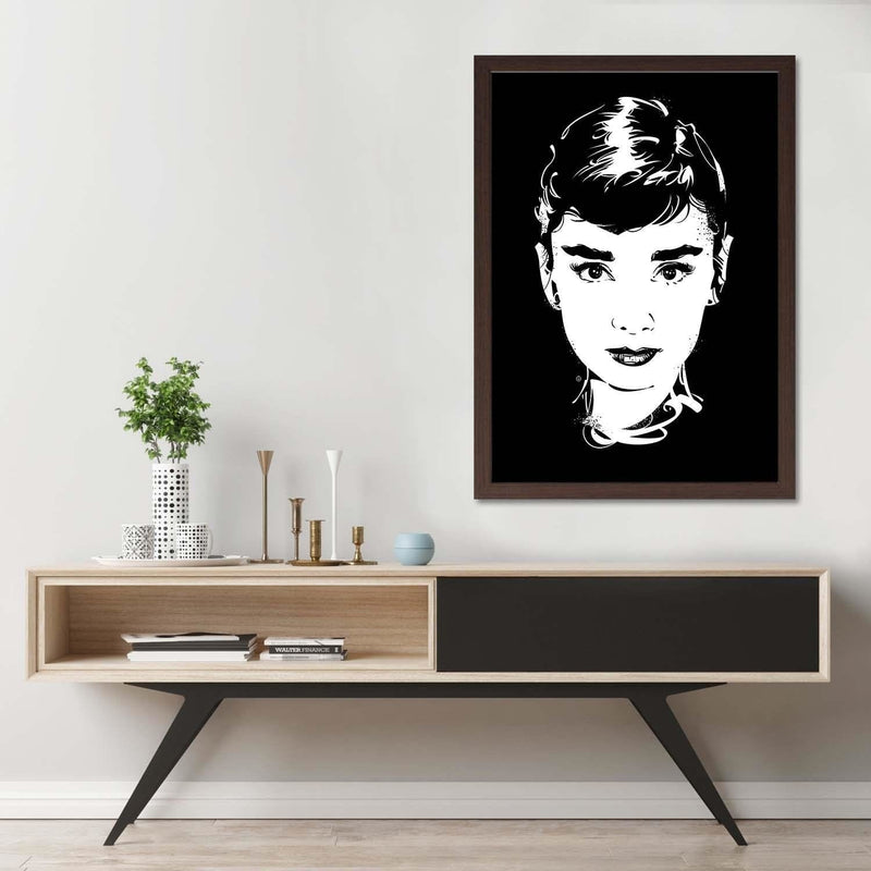 Glezna brūnā rāmī - Movie Star Image Black And White  Home Trends DECO