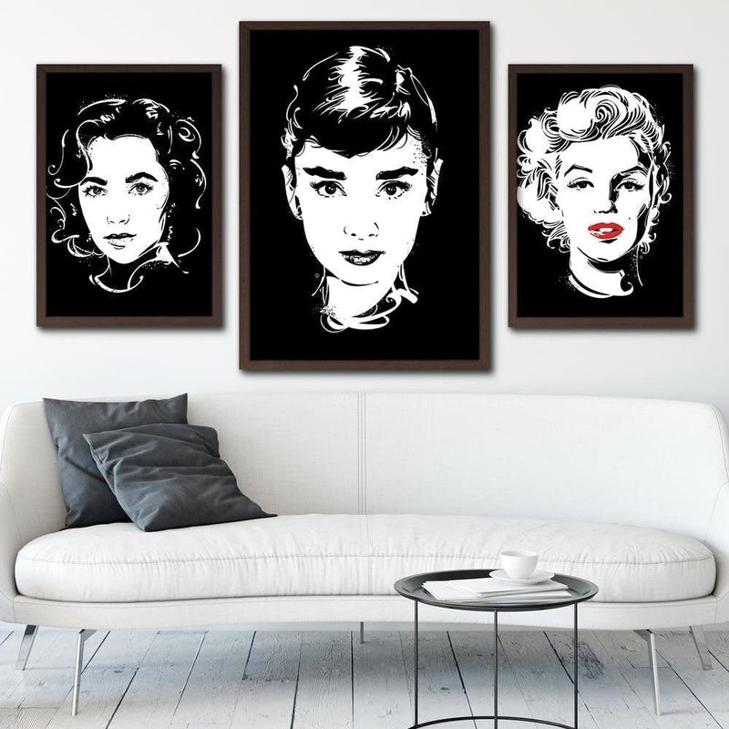 Glezna brūnā rāmī - Movie Star Image Black And White  Home Trends DECO