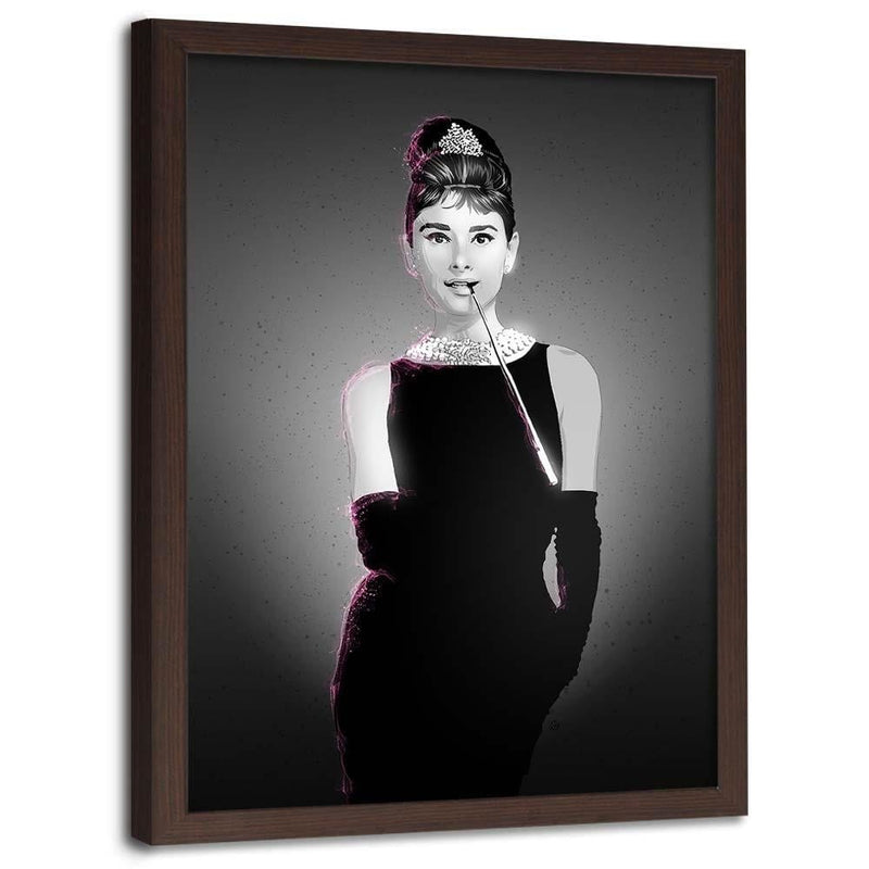 Glezna brūnā rāmī - Movie Star Image Black And White  Home Trends DECO