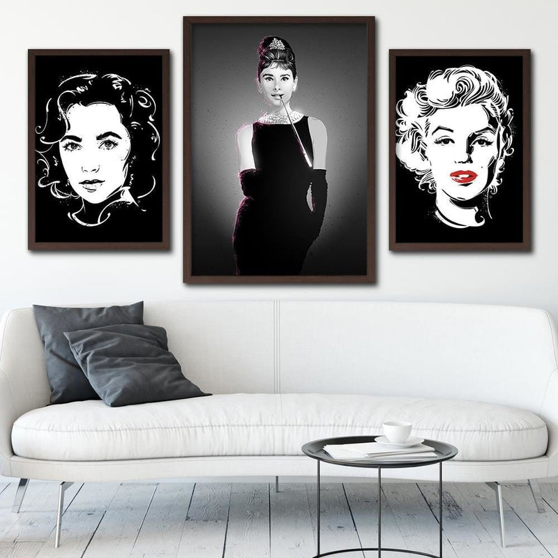 Glezna brūnā rāmī - Movie Star Image Black And White  Home Trends DECO