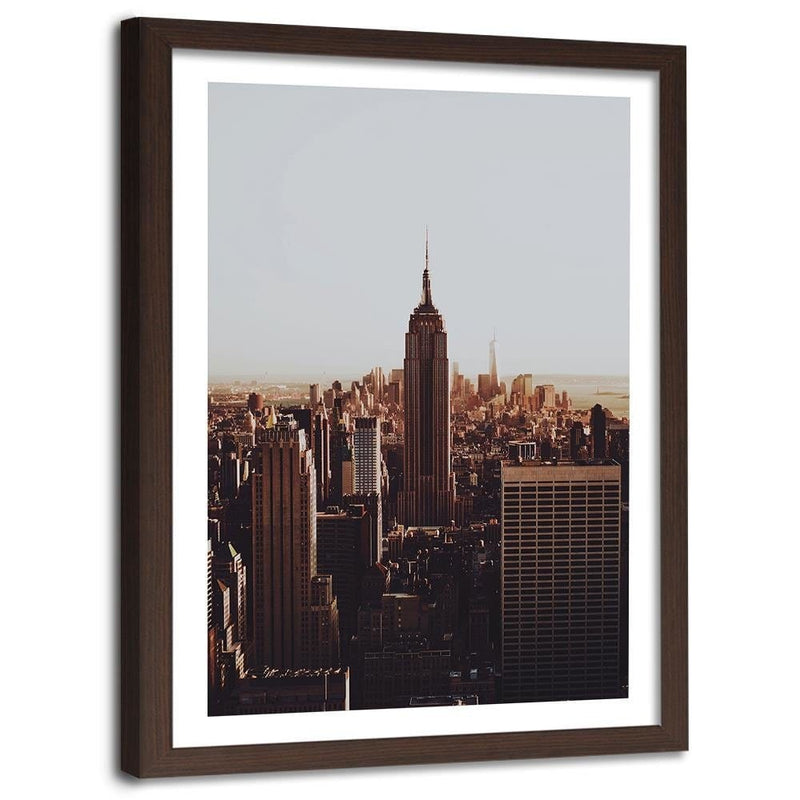 Glezna brūnā rāmī - New York Empire State Building  Home Trends DECO