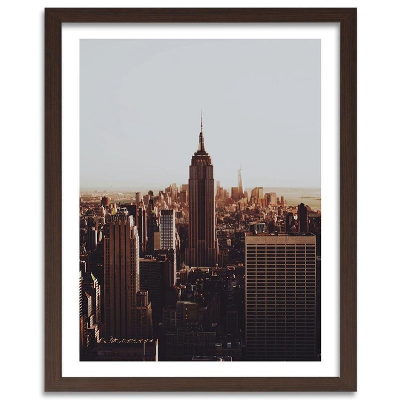 Glezna brūnā rāmī - New York Empire State Building  Home Trends DECO