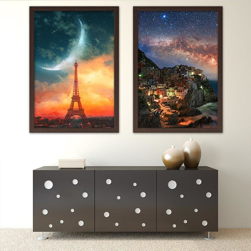 Glezna brūnā rāmī - Night In Paris  Home Trends DECO