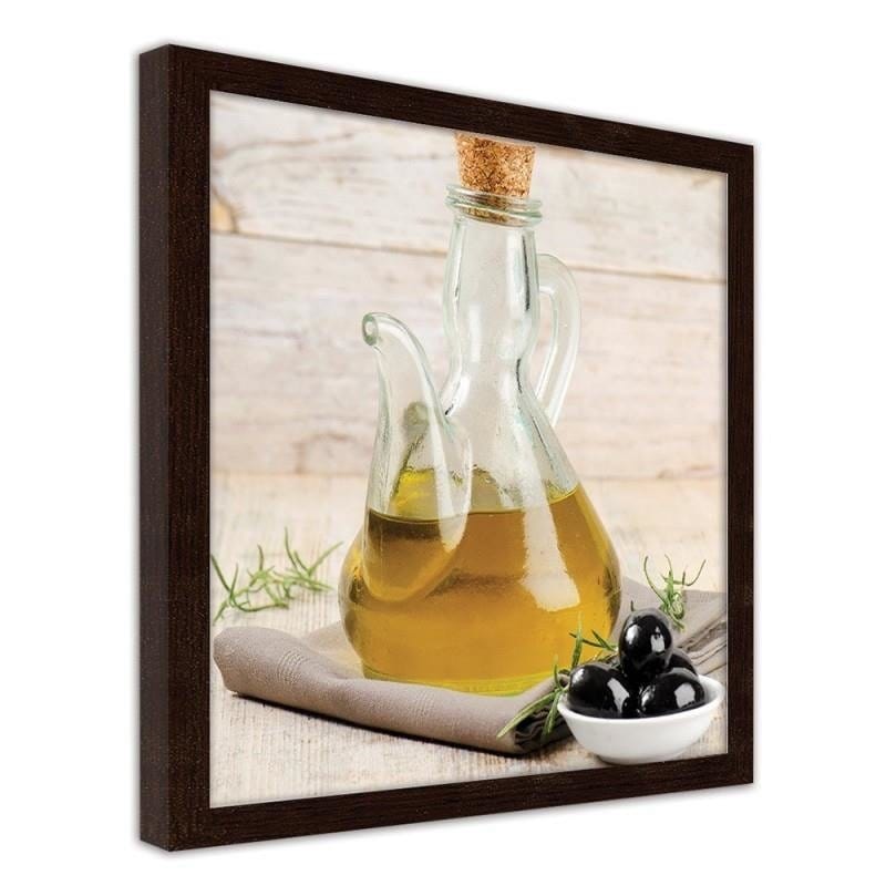 Glezna brūnā rāmī - Olive oil and black olives  Home Trends DECO