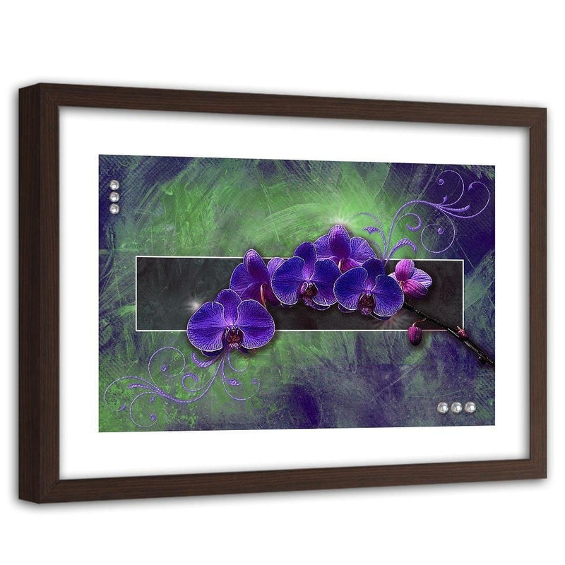 Glezna brūnā rāmī - Orchid Purple  Home Trends DECO