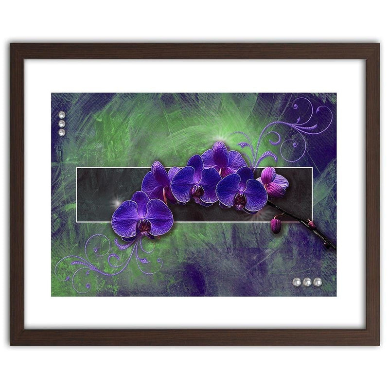 Glezna brūnā rāmī - Orchid Purple  Home Trends DECO