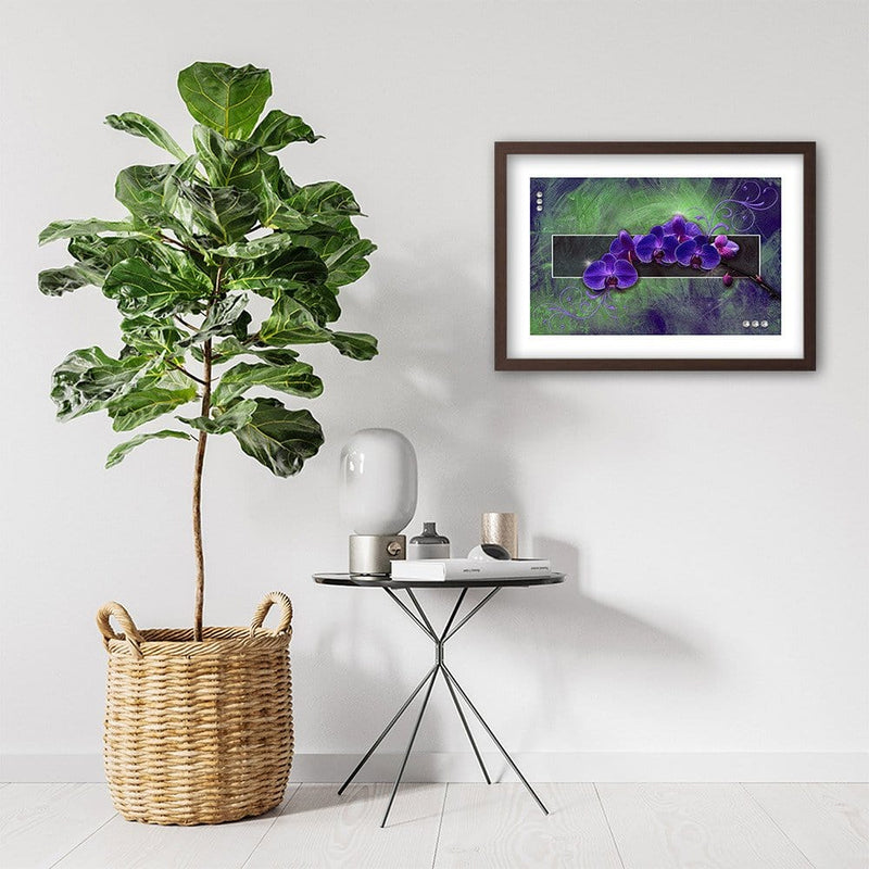 Glezna brūnā rāmī - Orchid Purple  Home Trends DECO