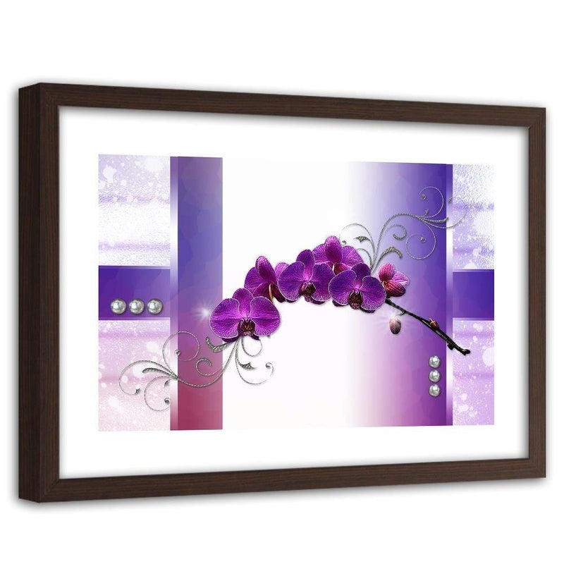 Glezna brūnā rāmī - Orchids Abstraction 5  Home Trends DECO