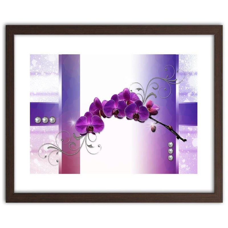 Glezna brūnā rāmī - Orchids Abstraction 5  Home Trends DECO