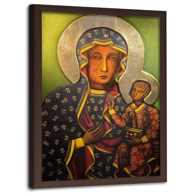 Glezna brūnā rāmī - Our Lady Of Czestochowa  Home Trends DECO