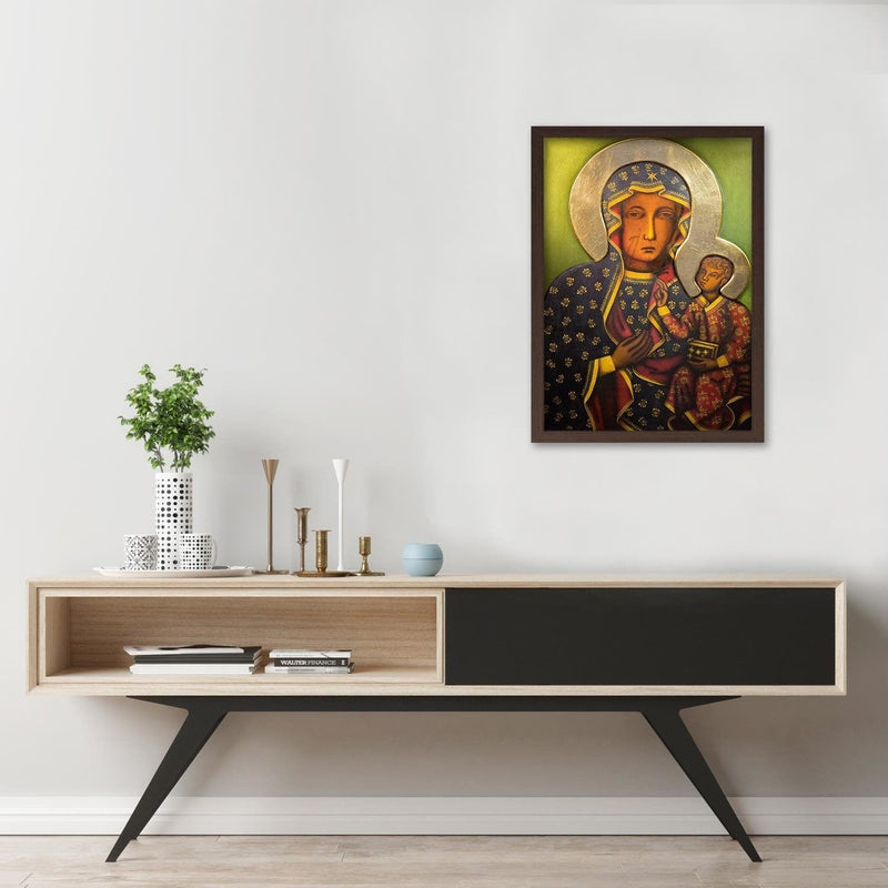 Glezna brūnā rāmī - Our Lady Of Czestochowa  Home Trends DECO