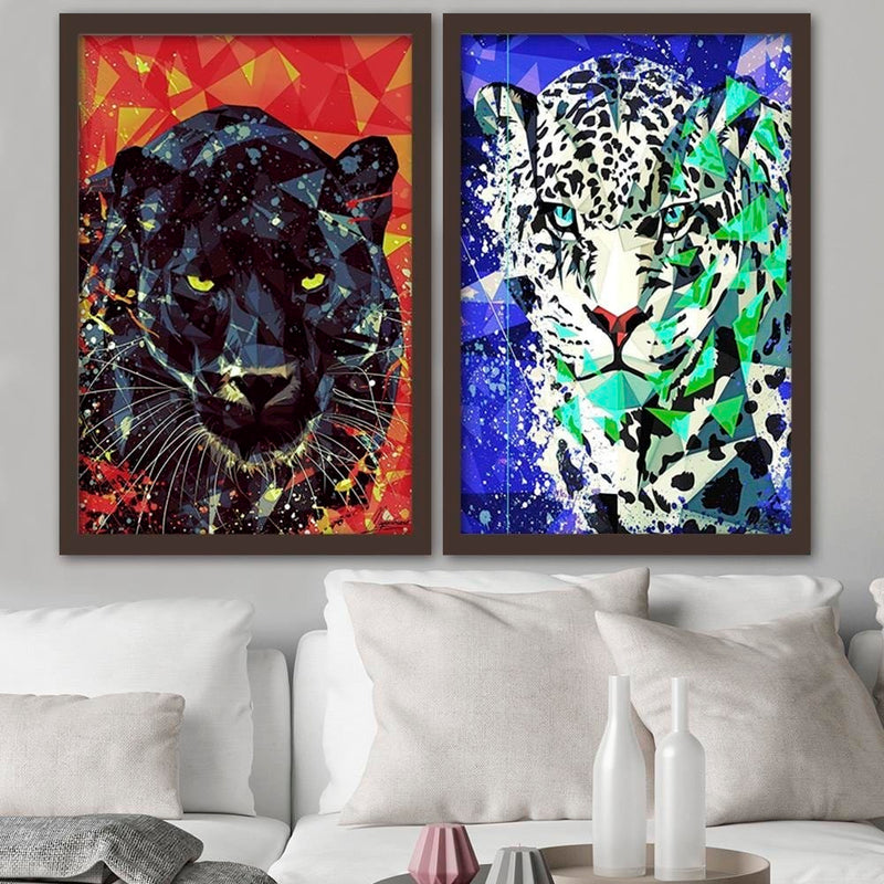 Glezna brūnā rāmī - Painted Jaguar  Home Trends DECO