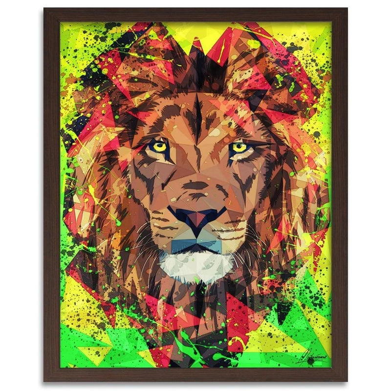 Glezna brūnā rāmī - Painted Lion  Home Trends DECO