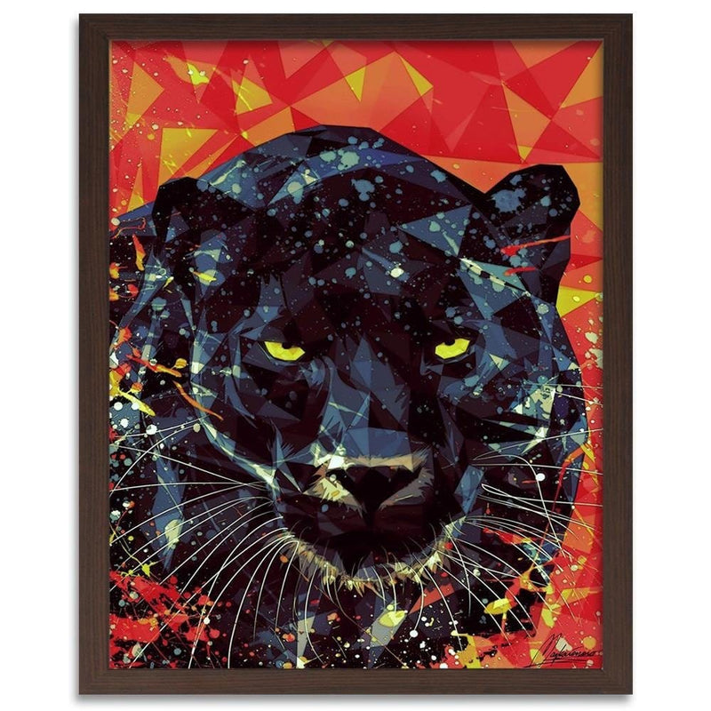 Glezna brūnā rāmī - Painted Panther  Home Trends DECO