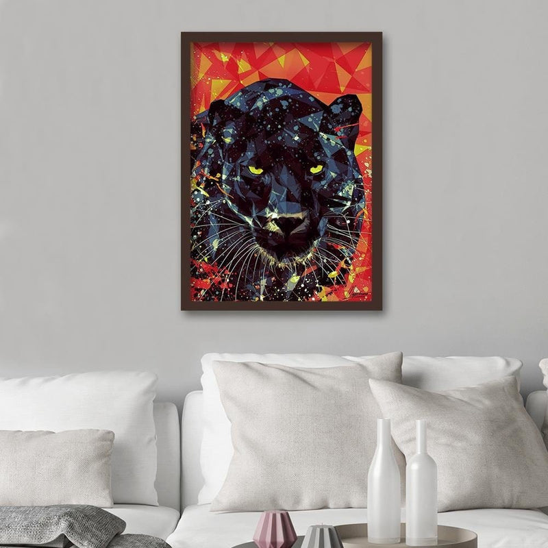 Glezna brūnā rāmī - Painted Panther  Home Trends DECO