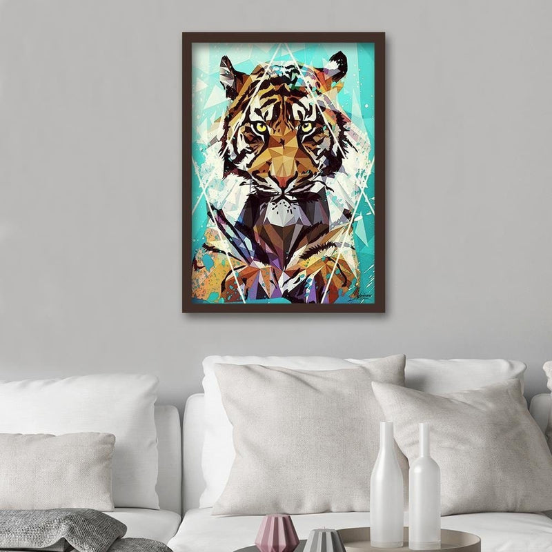 Glezna brūnā rāmī - Painted Tiger  Home Trends DECO