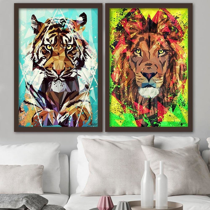 Glezna brūnā rāmī - Painted Tiger  Home Trends DECO