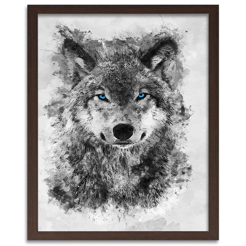 Glezna brūnā rāmī - Painted Wolf  Home Trends DECO