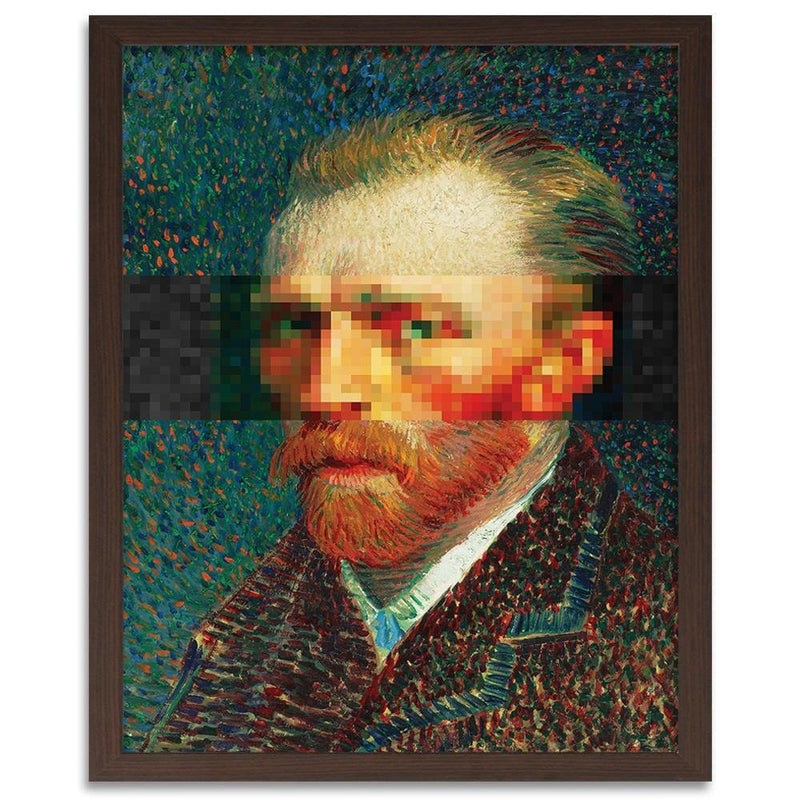 Glezna brūnā rāmī - Painter Self-Portrait Image Blue  Home Trends DECO